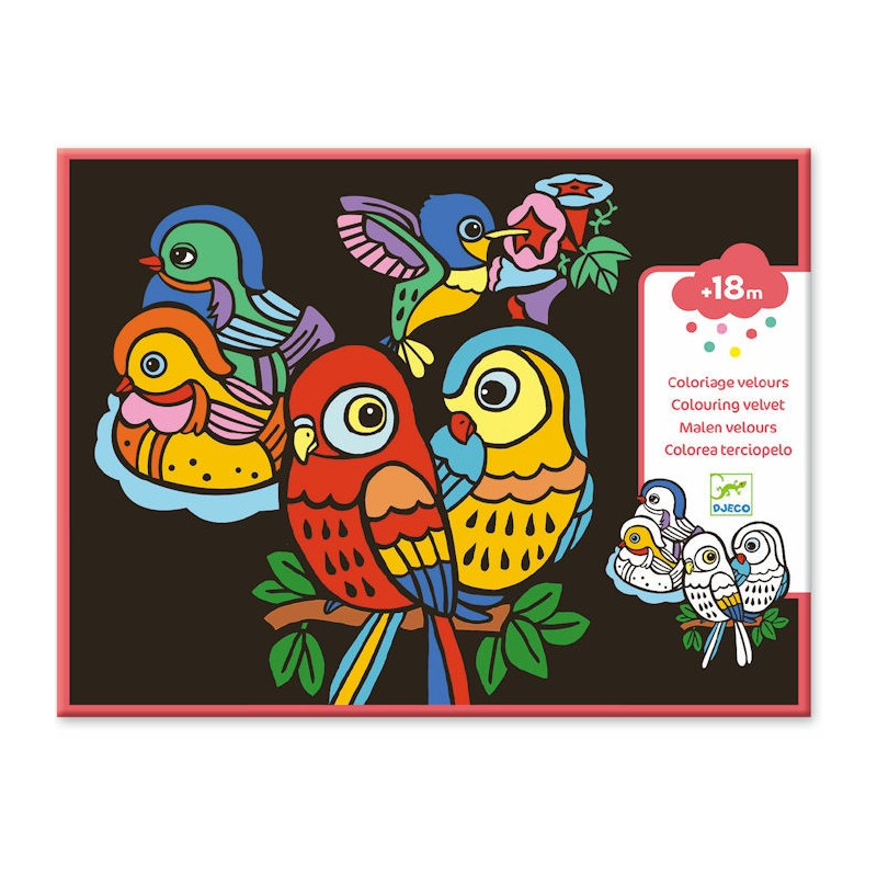 Cartes coloriages velours animaux - 8 cartes - Supports de dessin à  colorier - 10 Doigts