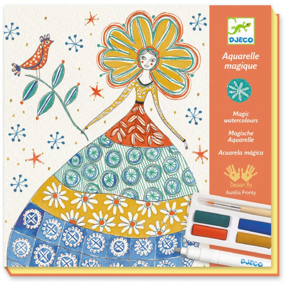 Coffret Aquarelle Magique Fleurs De Romance Djeco 8601