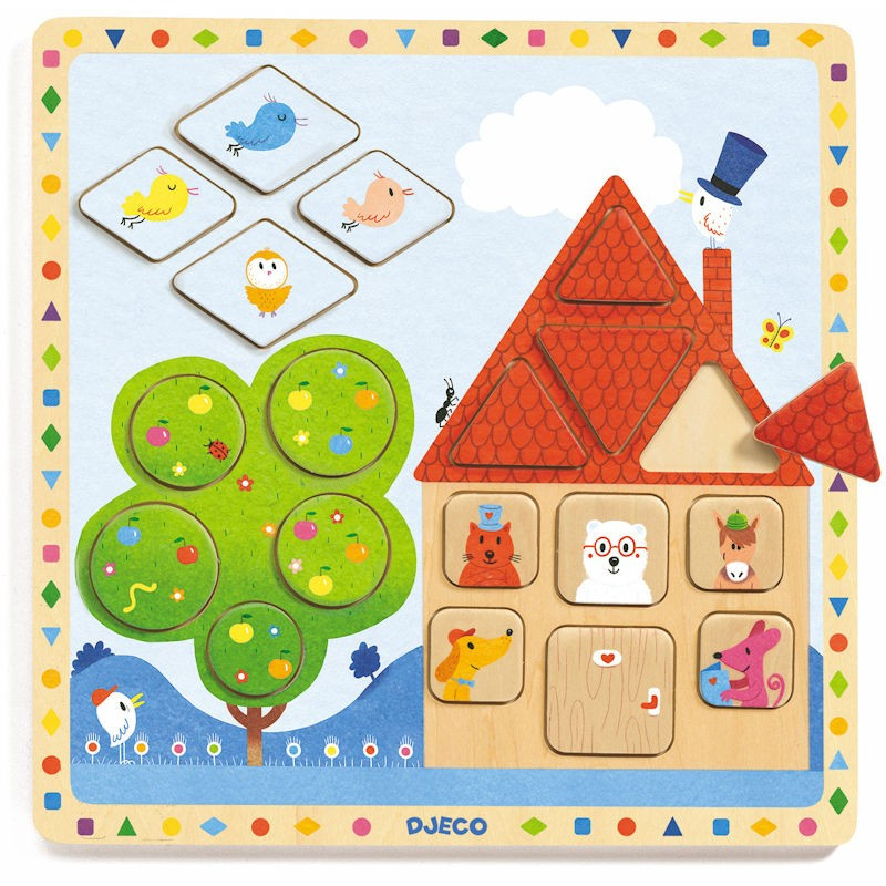 Universal - Puzzle en bois pour enfants Puzzle, perles, élimination, jouets  2 en 1, formation et éducation centralisées - Animaux - Rue du Commerce