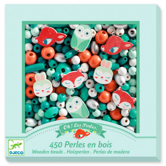 450 Perles en bois Petits animaux DJECO 9807