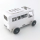 Autogami Bus blanc à colorier, voiture solaire