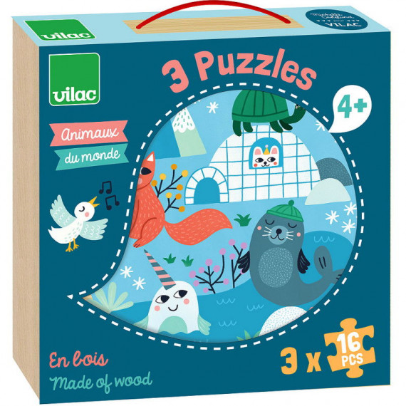 Set 4 Puzzles en bois 'Les 4 Saisons' - Jouets puzzle en bois 2 ans - Vilac