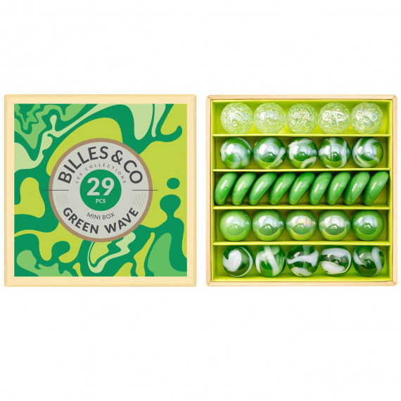 Petit coffret de billes "Green Wave" Billes & Co