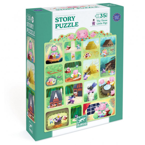 Story puzzle Djeco Les 3 Petits Cochons 35 pcs DJECO 7051