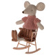 Chaise à bascule miniature en métal pour souris Maileg - Rose poudré