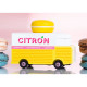 Macaron Van voiture Candylab TOYS - Jaune citron