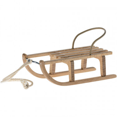 Luge en bois miniature pour souris Maileg