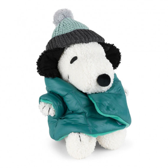 Peluche Snoopy assis avec sa doudoune - 17cm