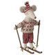 Maman souris aux sports d'hiver sur ses skis MAILEG - Rouge