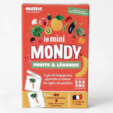 Imagier FRUITS & LEGUMES mini Mondy, cartes de nomenclature OBSERVE Montessori