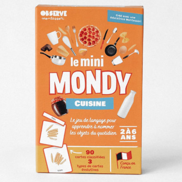 Imagier CUISINE & ALIMENTS mini Mondy, cartes de nomenclature OBSERVE Montessori