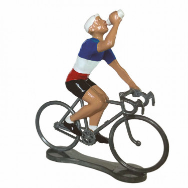 Figurine cycliste "assoiffé" maillot France _ Bernard & Eddy