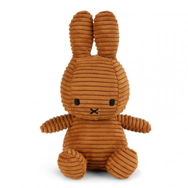 Peluche Miffy en velours côtelé cannelle 23cm