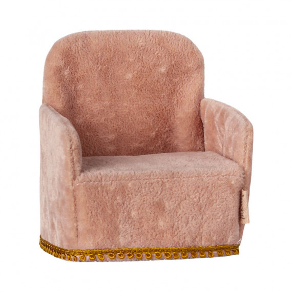 Fauteuil en velours rose pour souris Maileg