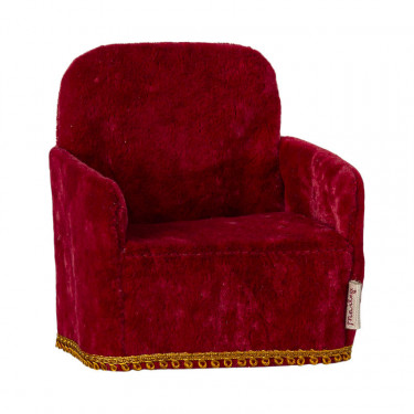 Fauteuil en velours rouge pour souris Maileg