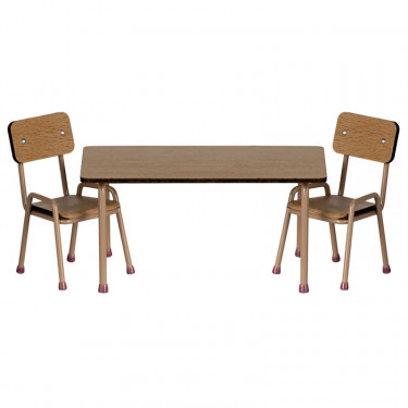 Ensemble table avec 2 chaises miniatures pour souris Maileg - Rose poudré